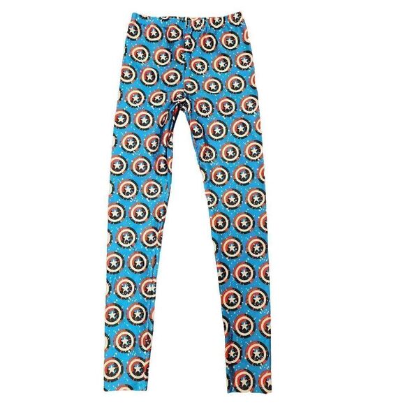 Marvel American Dream Leggings Youth Size M/L 12- 14 Captain America Shield - Picture 1 of 6